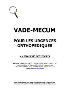 VADE-MECUM pour urgences orthopédiques