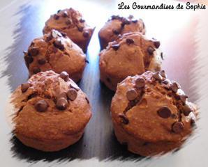 Délicieux muffins cacaotés aux pépites, sans MG