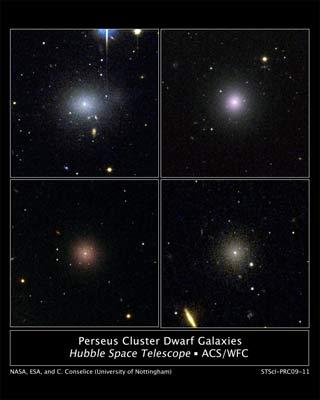 Galaxies naines dans lamas de Persée