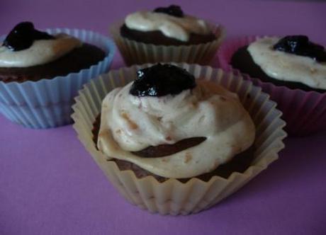 Peanut butter and blueberry jelly cupcakes