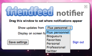 friendfeed-notifier Notifications de FriendFeed en temps réel sur votre poste de travail