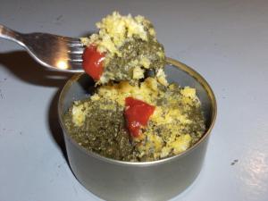 Crumble épinards au boules de fromage...Mystére!