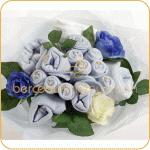 Bouquet de naissance bleu 15 fleurs