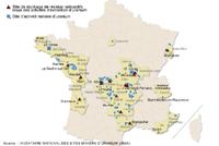 France : carte des mines d'uranium et des sites de stockage