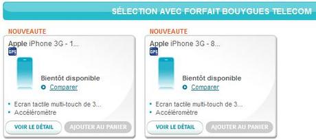 L'iPhone au catalogues des mobiles Bouygues Telecom