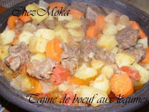 Tajine de boeuf aux légumes.