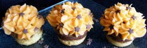 Cupcackes au chocolat & à l'orange, glaçage