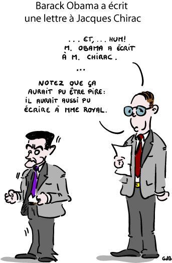 Barack Obama a écrit une lettre à Jacques Chirac Barack Obama a écrit une lettre à Jacques Chirac