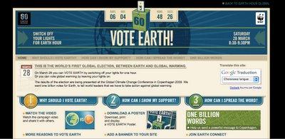Votons pour planète, campagne W.W.F.