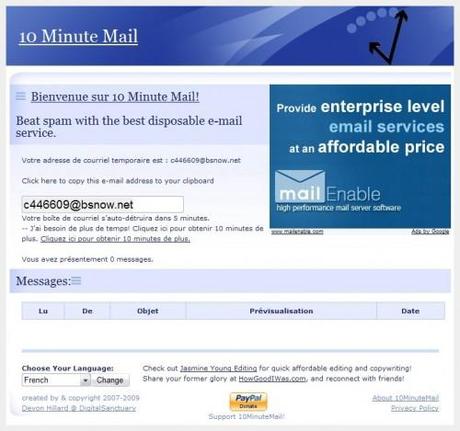 10minutemail, stop aux spams