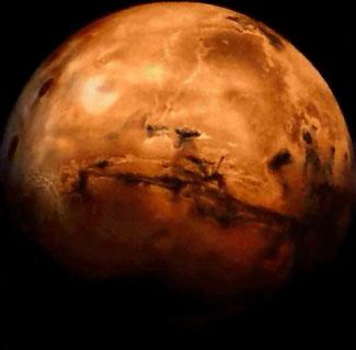 Mars face with valles marineris
