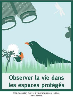Panneaux d'information écologique dans les jardins parisiens