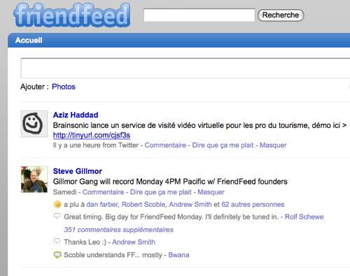freindfeed beta FriendFeed version bêta: nouvelle interface + temps réel + filtres + messages directs