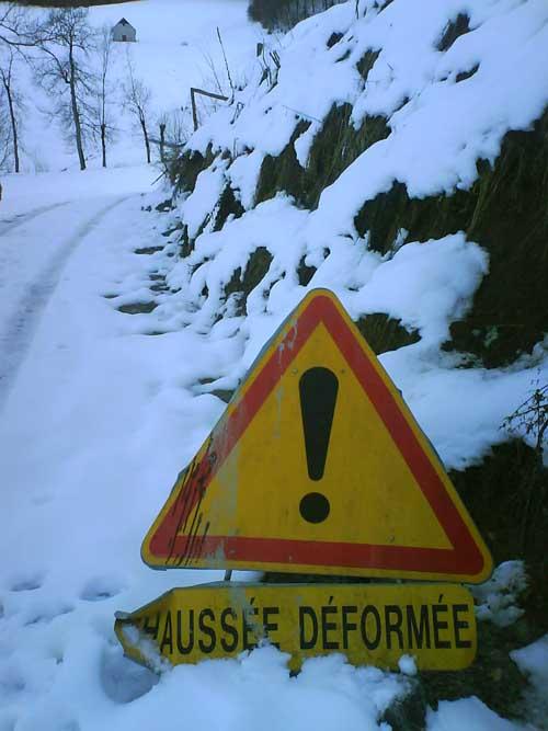 chaussée déformée