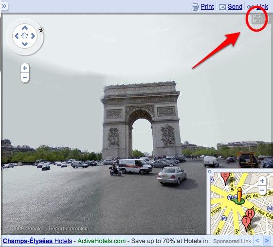 google street view plein ecran Google Street View en mode plein écran