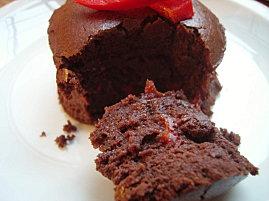 Fondant chocolat et poivrons rouges caramÉlisÉs