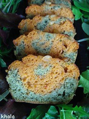 cake marbré aux 2 pestos