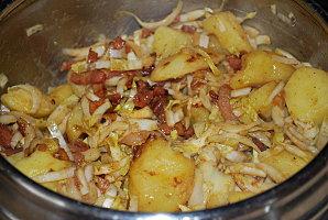 Petit prix: Salade de pommes de terre chaudes aux endives crues et lardons