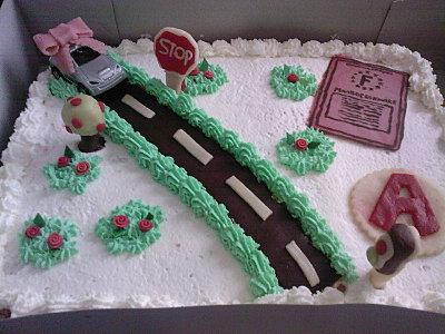 Gâteau à thème: obtention du permis de conduire