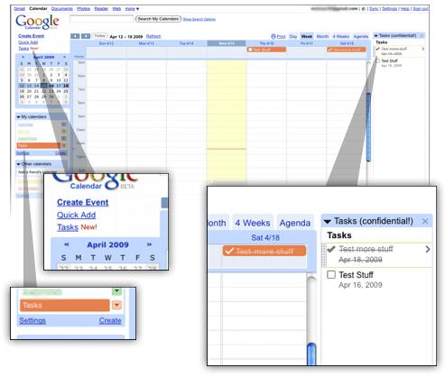 google calendar tasks 2009 Un gestionnaire de tâches sur Google Agenda?