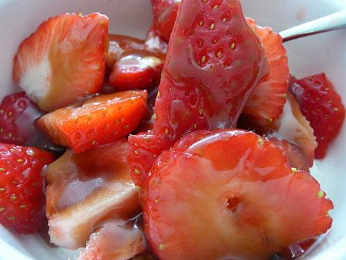 Caramel au beurre salé encore, mais avec des fraises....