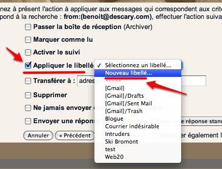 filtre libelle Tutoriel GMail: devenez plus productif en activant les boîtes aux lettres multiples
