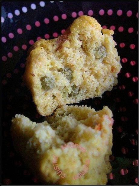 Muffins coco'curry'crevettes & petits pois