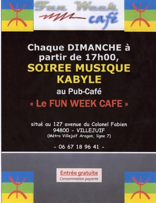 Soirées musicales kabyles au Fun week café !
