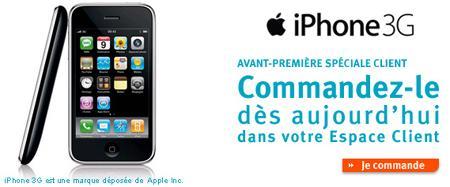 Le iPhone 3G en précommande pour les clients Bouygues