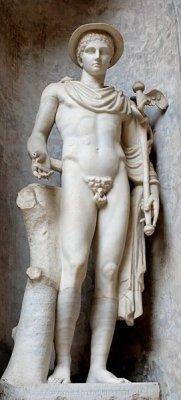 Hermès Ingenui, copie romaine d'un original grec du Ve siècle av. J.-C., musée Pio-Clementino, Vatican
