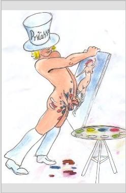 Pricasso peint avec son sexe