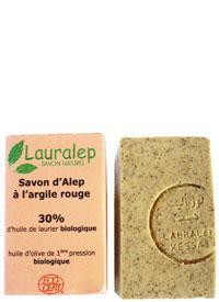 Savon d'Alep bio gommant à l'argile rouge Lauralep