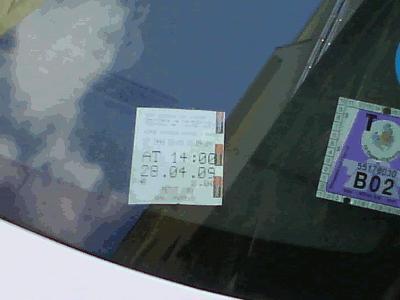 Zoom sur le ticket de stationnement