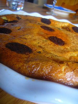 Clafoutis aux aubergines et chorizo