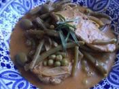 Rôti porc cocotte l'estragon chèvre frais