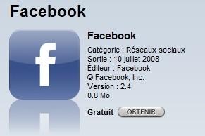 facebook iphone francais