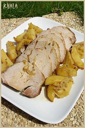 rôti de porc au cidre et aux 2 pommes