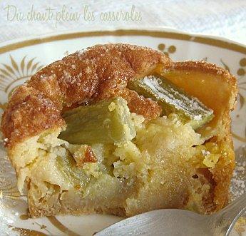 Baby clafoutis à la rhubarbe (plus verts que roses)