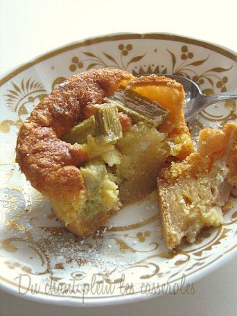 Baby clafoutis à la rhubarbe (plus verts que roses)