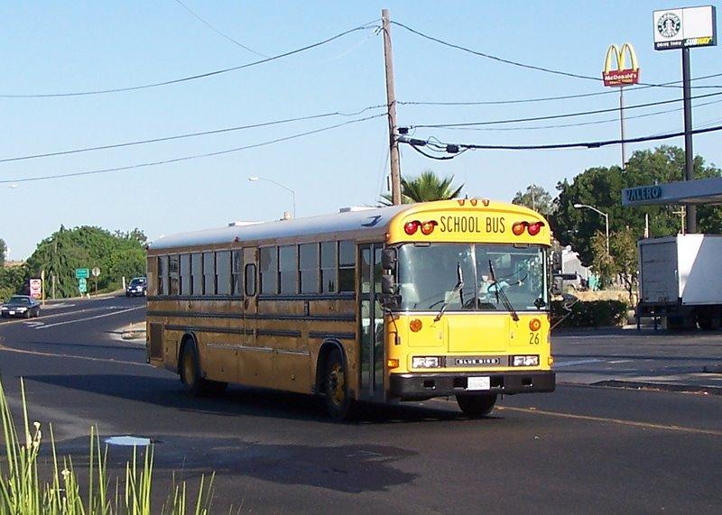 Trucks et School Bus avant la Sierra Nevada