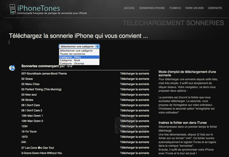 Sonneries iPhones iPhoneTone - plus de 650 sonneries prêtes à l’emploi et GRATUITES