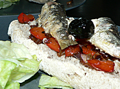 Tartine sardines chèvre légumes