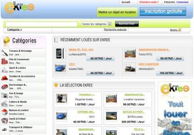 ekree screenshot kree, Un Portail Tunisie Tout Location en ligne