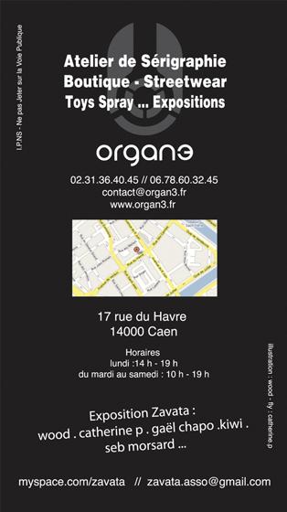 Expo Zavata chez Organ3 (Caen) du 30 /05 au 16/07