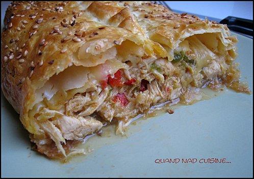 Feuilleté poulet-poivron au curry