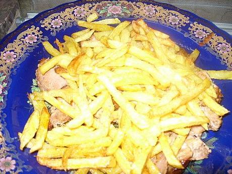 Rôti de dinde aux frites et sa salade