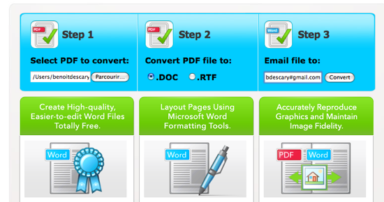 pdftoword Convertissez des documents PDF au format Word ou Excel