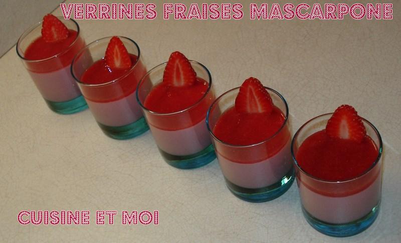 Verrines fraises mascarpone