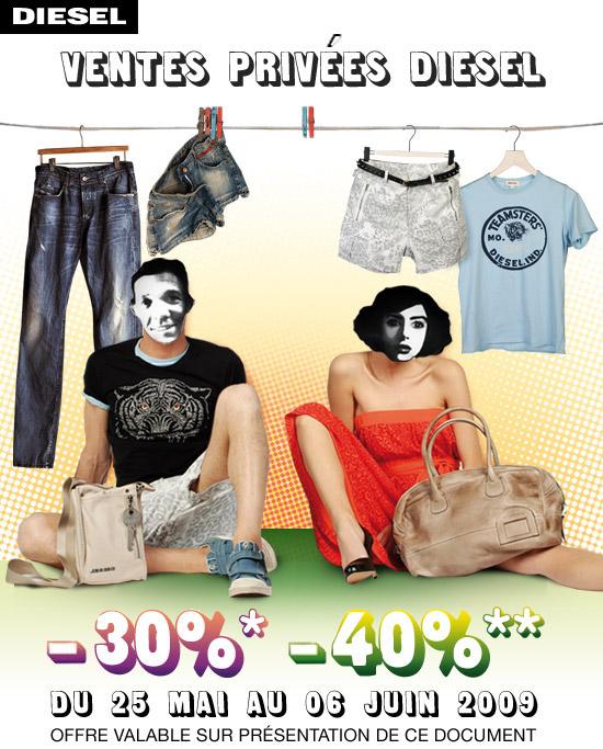 -30 et -40% dans les boutiques Diesel pour 10 jours