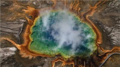 Source chaude du Grand Prismatic, parc national de Yellowstone, Wyoming, Etats-Unis
